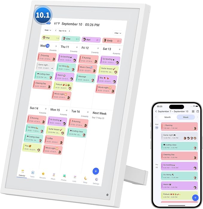Calendar Digital 10.1 Inch, Digital Frame Combined Smart Touch Screen