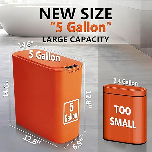 TIPGO 5 Gallon Motion Senor Bathroom Trash Can