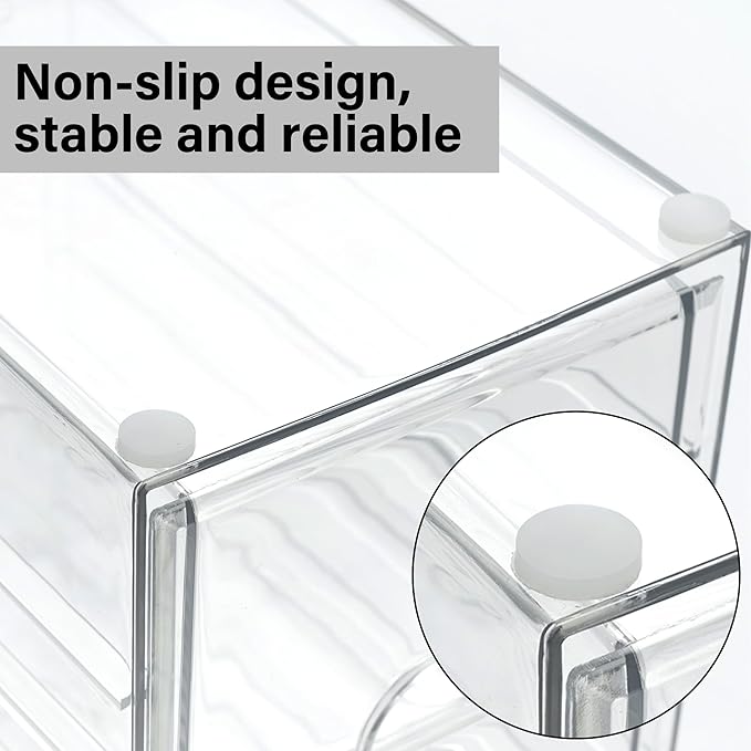 Prsildan Acrylic Drawer Makeup Organizer (Set of 3)