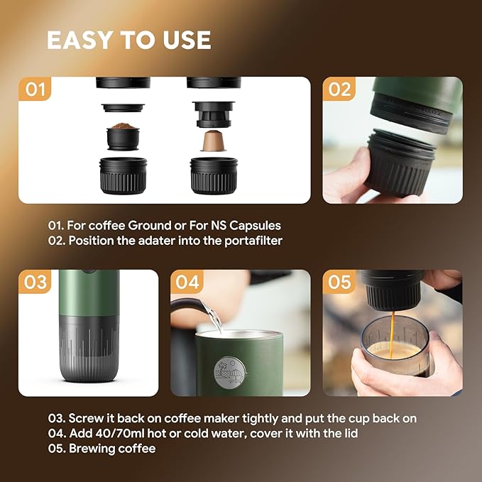 Portable Electric Espresso Machine, Travel Coffee Maker