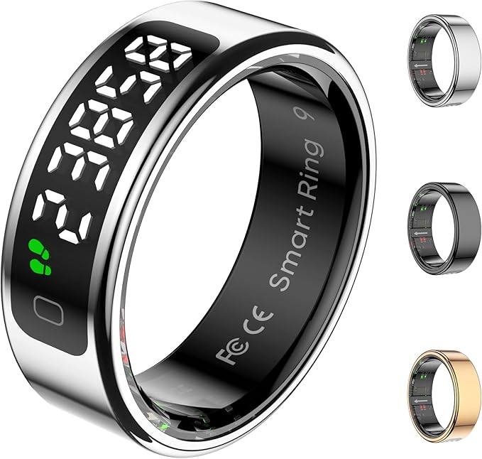 Smart Ring Health Tracker with Display Screen, Sleep Tracker with Heart Rate
