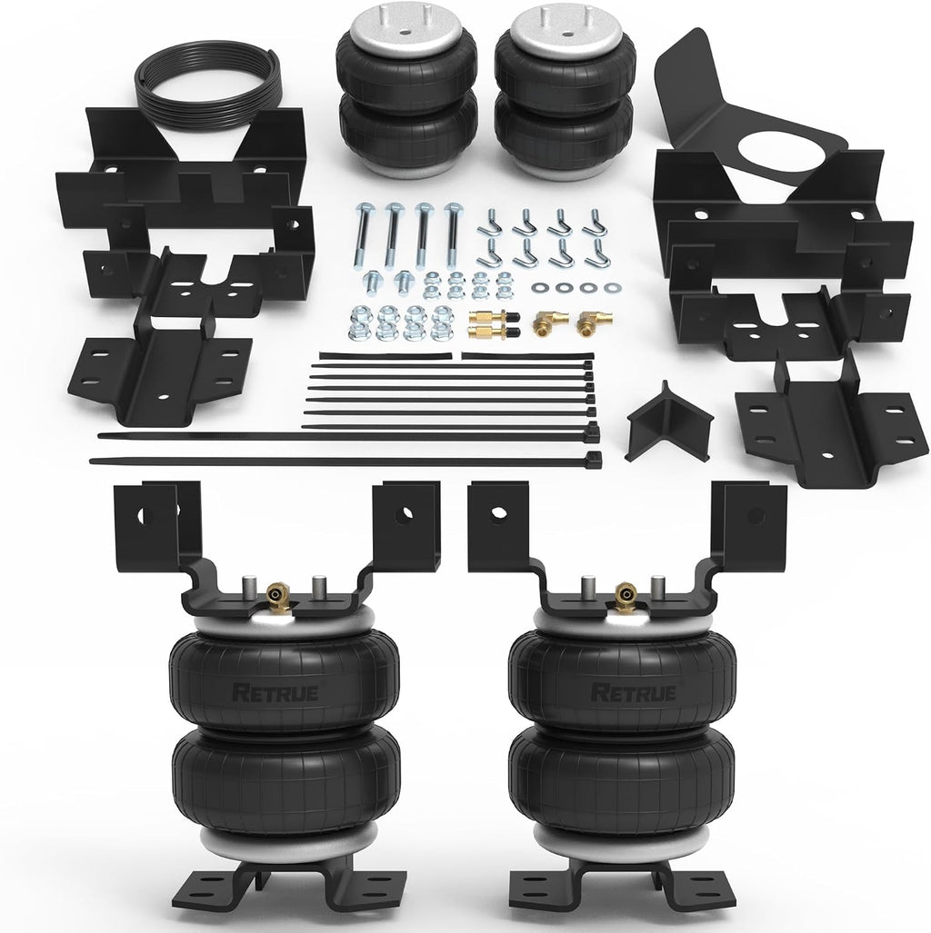 retrue rear air bags suspension kit for silverado shown in use