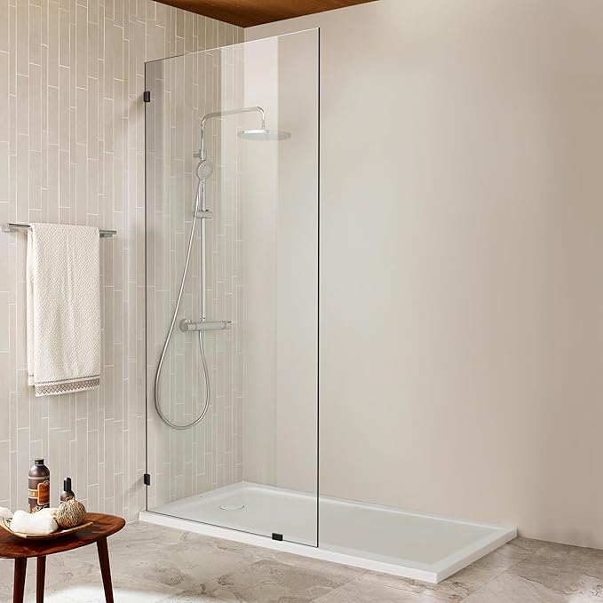 Bathroom Shower Door 30.5" W x 78.75" H, Frameless Fixed 3/8" Thick Clear