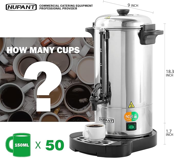 Commercial Coffee Urn 50 Cup/8L Coffee Dispenser