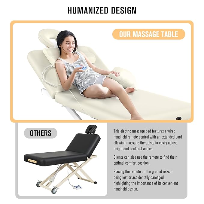 pouseayar Heavy Duty Electric Massage Table, Electric Lift and Electric