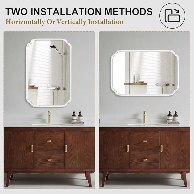 White Bathroom Mirror for Wall 20×30 Inch