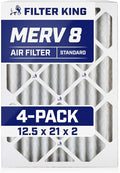 Filter King 12.5x21x2 Air Filter | 4-PACK | MERV 8 HVAC Pleated A/C Furnace