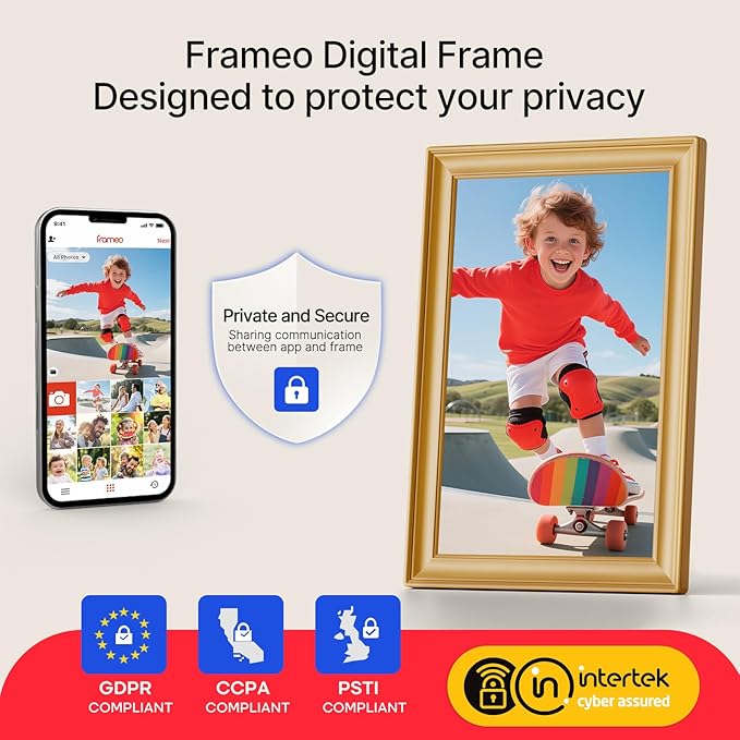 Frameo 10.1 Inch WiFi Digital Picture Frame, 1280x800 HD IPS Touch Screen Photo