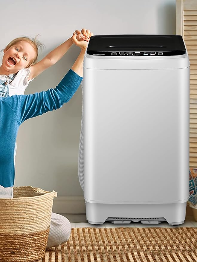 17.7 lbs Small Compact Portable Full-Automatic Washing Machine 10 Wash Program