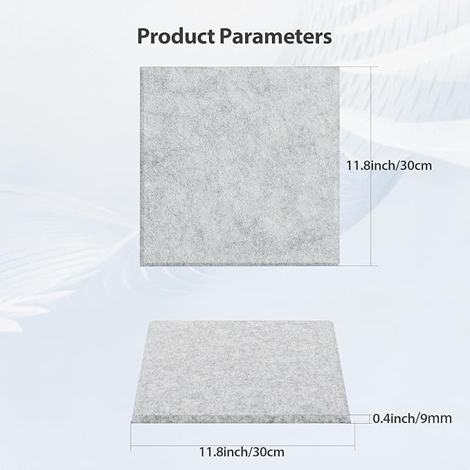 Amantech 12 Pack Acoustic Panels Self Adhesive Sound Proof Foam, High Density
