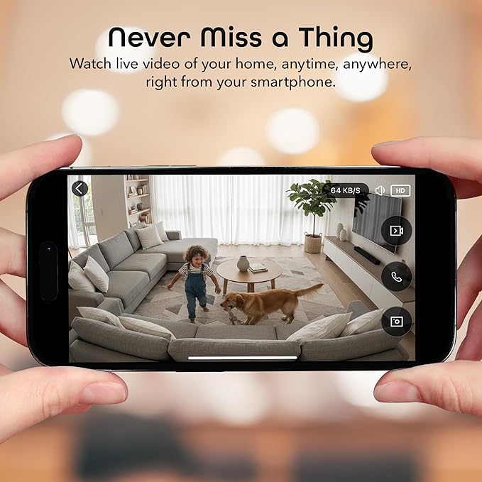 Geeni Look 2K 4MP Smart Indoor Security Camera – 1440p Ultra HD WiFi Pet & Baby