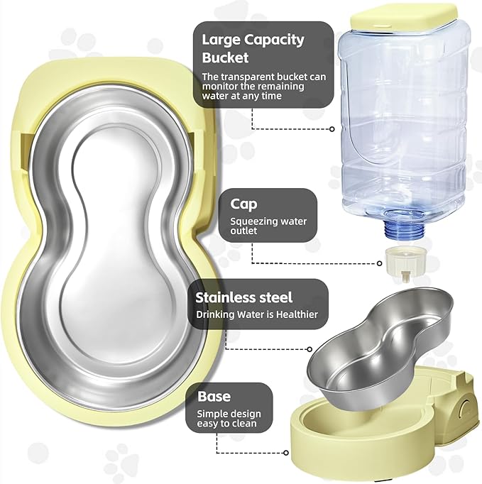 HWONMTE Portable Automatic Cat Feeder and Water Dispenser