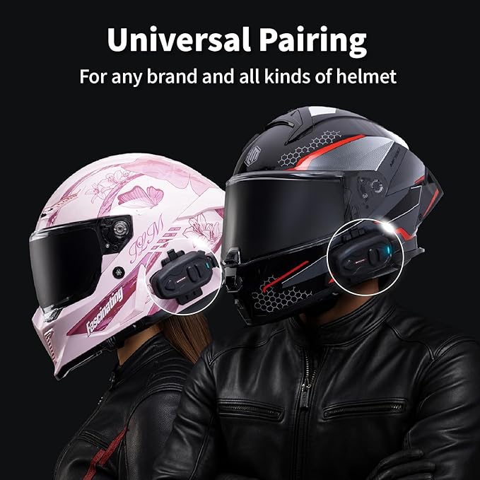 BIKECOMM Salut Motorcycle Helmet Speakers Intercom – 1000M Range Wireless