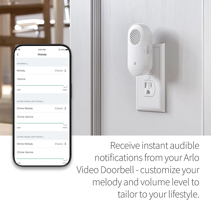 Arlo Video Doorbell 2K + Chime 2, Wireless or Wired Option, 2-Way Audio