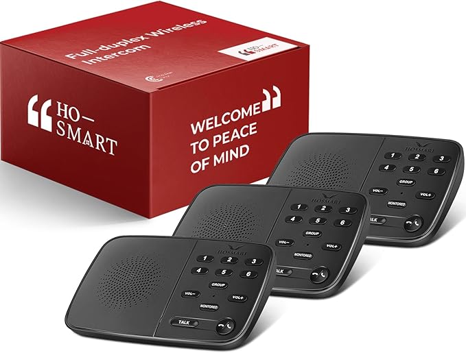 Hosmart Intercoms Wireless for Home UltraSpeak Pro, 2025 Full Duplex Wireless (3 Packs)