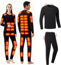 Heated Thermals Underwear Men Women: 42 Heating Zones Electric Thermal Long