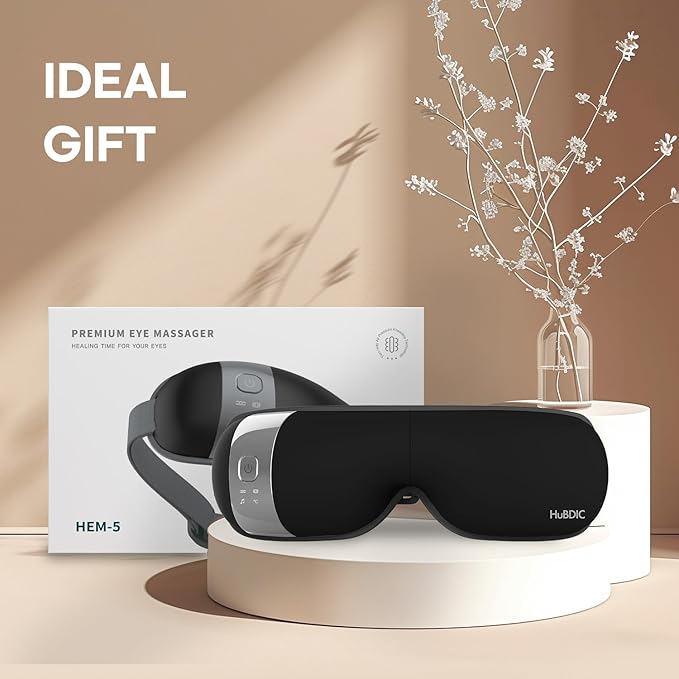 HubiCare Eye Massager with Heat, and Music Helps Relieve Strain, Dark Circles