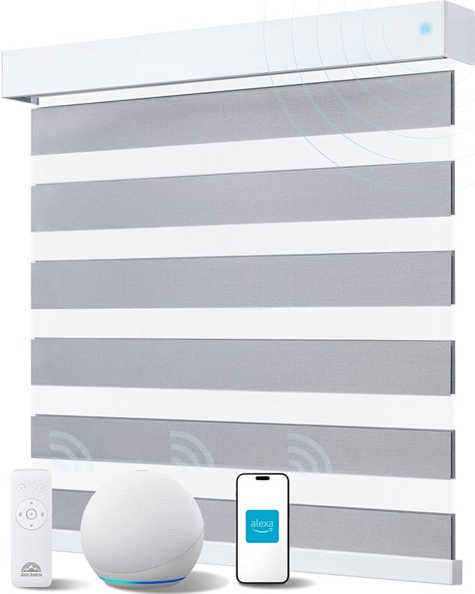 Smart Zebra Blinds for Windows, Alexa Motorized Blinds