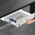 White Under Desk Drawer with Lock, Metal Hidden Storage