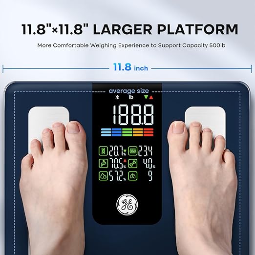 GE Smart Scale for Body Weight, Muscle Mass, Digital Bathroom Scales 500lbs