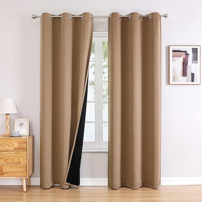 ChrisDowa 100% Blackout Curtains 78 inch Long