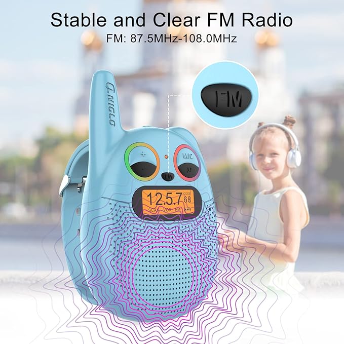 Qniglo Walkie Talkies for Kids Rechargeable 4 Pack, Kids Toys for 3-14 Year Old
