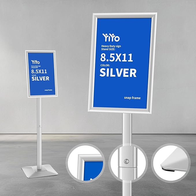 YIYO Sign Stand Poster Stand，adjustable heavy duty pedestal Sign Holder Floor