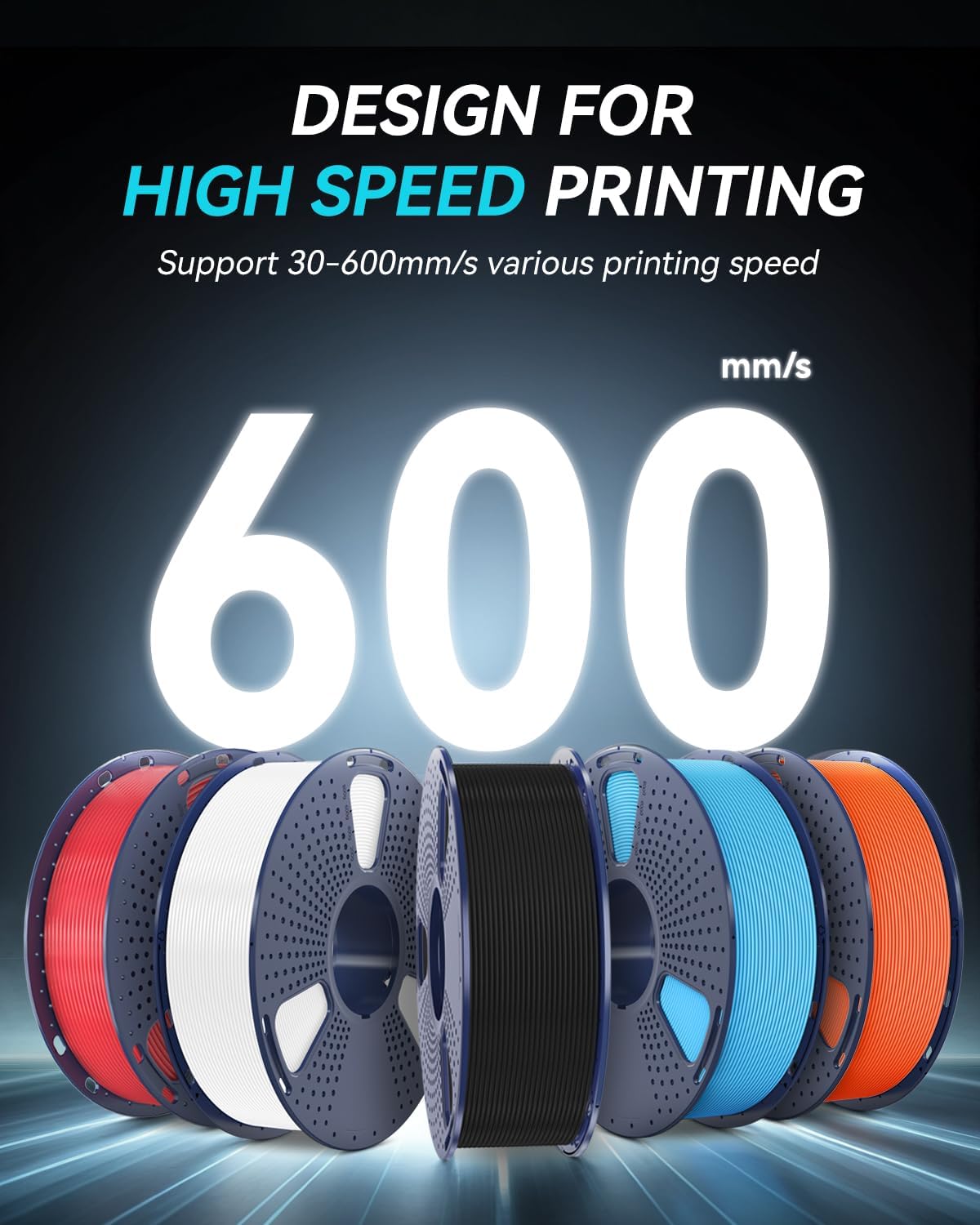 sunlu high speed petg filament 1.75mm, black, 4kg, close-up detail