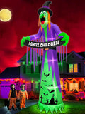 12FT Giant Halloween Inflatables Witch Decorations for Outdoor Garden
