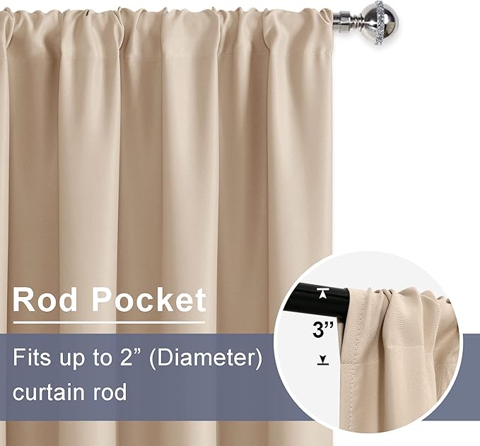 JIUZHEN Blackout Curtains for Bedroom