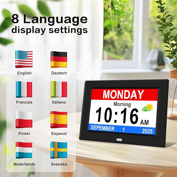 8‘’ Digital Calendar Day Clock, Gifts