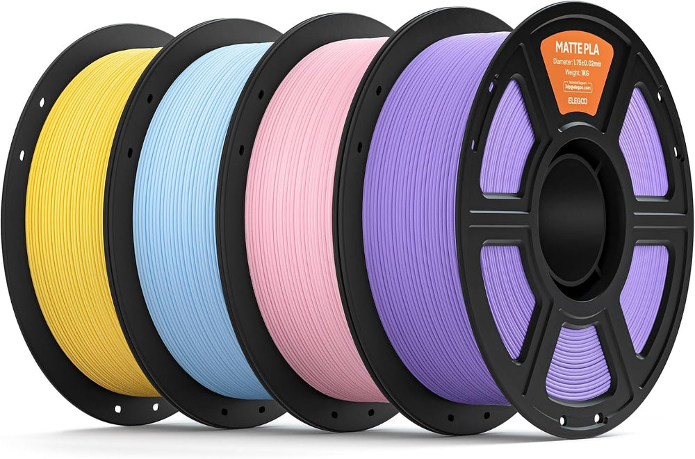 ELEGOO Matte PLA 3D Printer Filament 1.75mm Bundle 4KG Sunshine 4 Colors