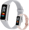 Fitness Tracker with Heart Rate/Blood Oxygen/Sleep Monitor, Step Counter IP68 with Calories/Pedometer,Smart Watches for Women/Men, 1.10''AMOLED Step Tracker for Android/iOS Phones (Grey)