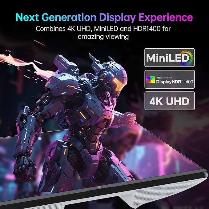 KTC 27 Inch 4K MiniLED Gaming Monitor, UHD 3840x2160 Dual Mode, HDR 1400