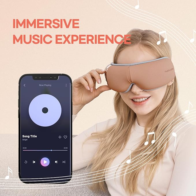 HubiCare Eye Massager with Heat, and Music Helps Relieve Strain, Dark Circles