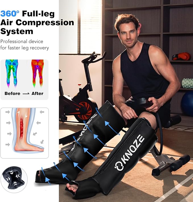 KNQZE Air Compression Recovery System, Foot and Full Leg Recovery Boots