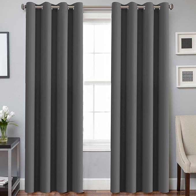 H.VERSAILTEX Three Pass Microfiber Blackout Thermal Insulated Grommet Panel (Set of 2)