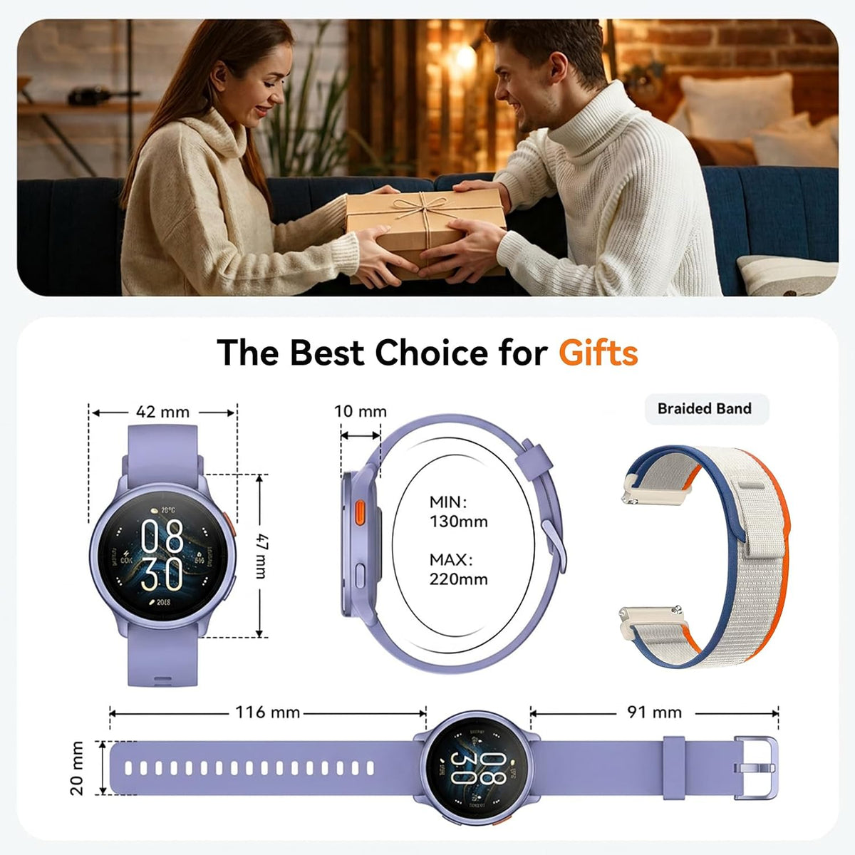 aeac smart watch for women, 1.27" hd smartwatch, view 9