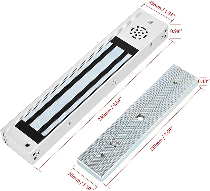 Door Access Control System Outswinging 600lbs Magnetic Lock Kit Build-in Alarm