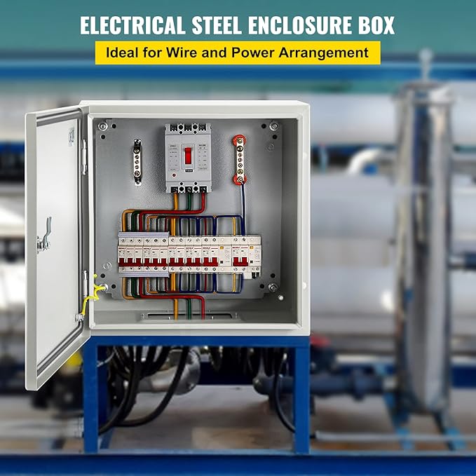 VEVOR NEMA Steel Enclosure, IP66 Waterproof & Dustproof, Outdoor/Indoor