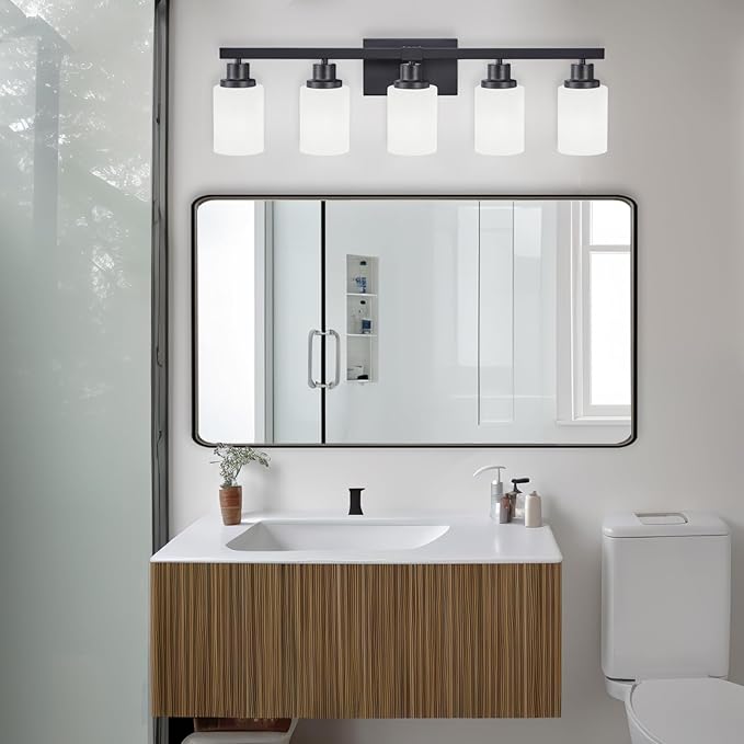 DIKAIDA Bathroom Vanity Light, 5-Light Vanity Lighting Fixture Over Mirror