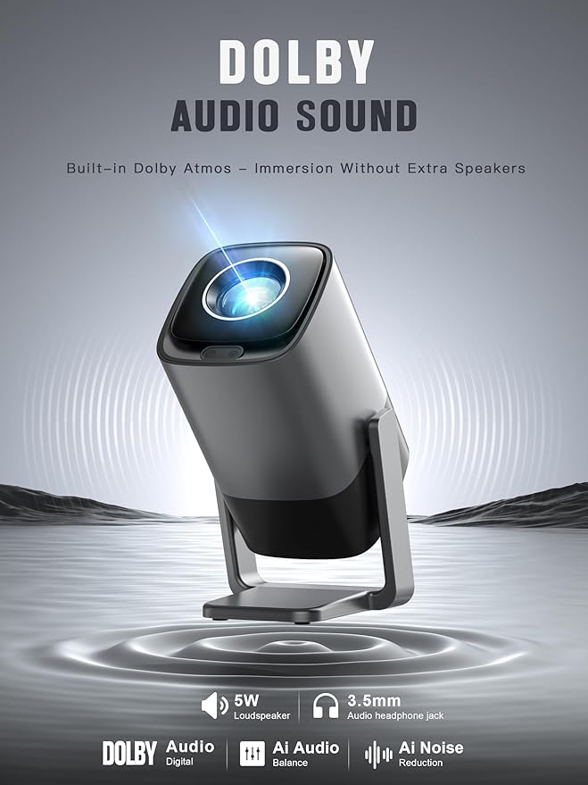 Mini Projector with WiFi and Bluetooth, XuanPad Smart Projector 4K Support