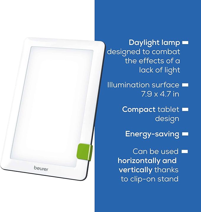 Beurer TL30 Portable Daylight Lamp- UV-Free 10, 000 Lux LED Bright White Light