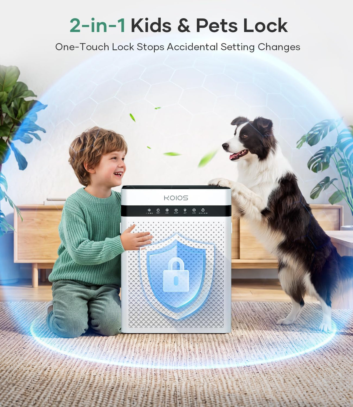 KOIOS H13 True HEPA Air Purifier for Home Pets Large Room 2400 Sq Ft