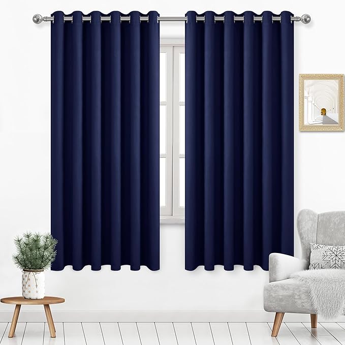 DWCN Blackout Curtains 63 Inch Length, Room Drakening Drapes