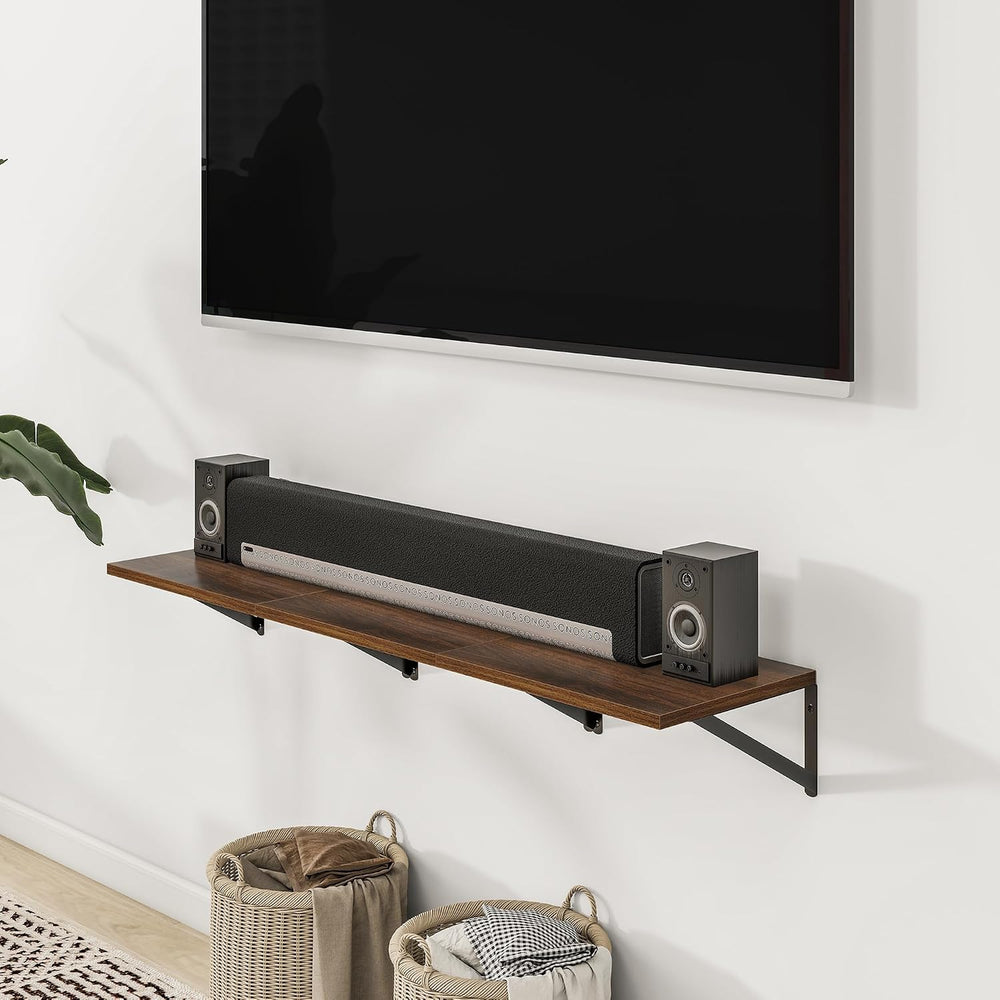 Heimlove 16W x 12D Deep Floating Shelves Set of 3 Walnut