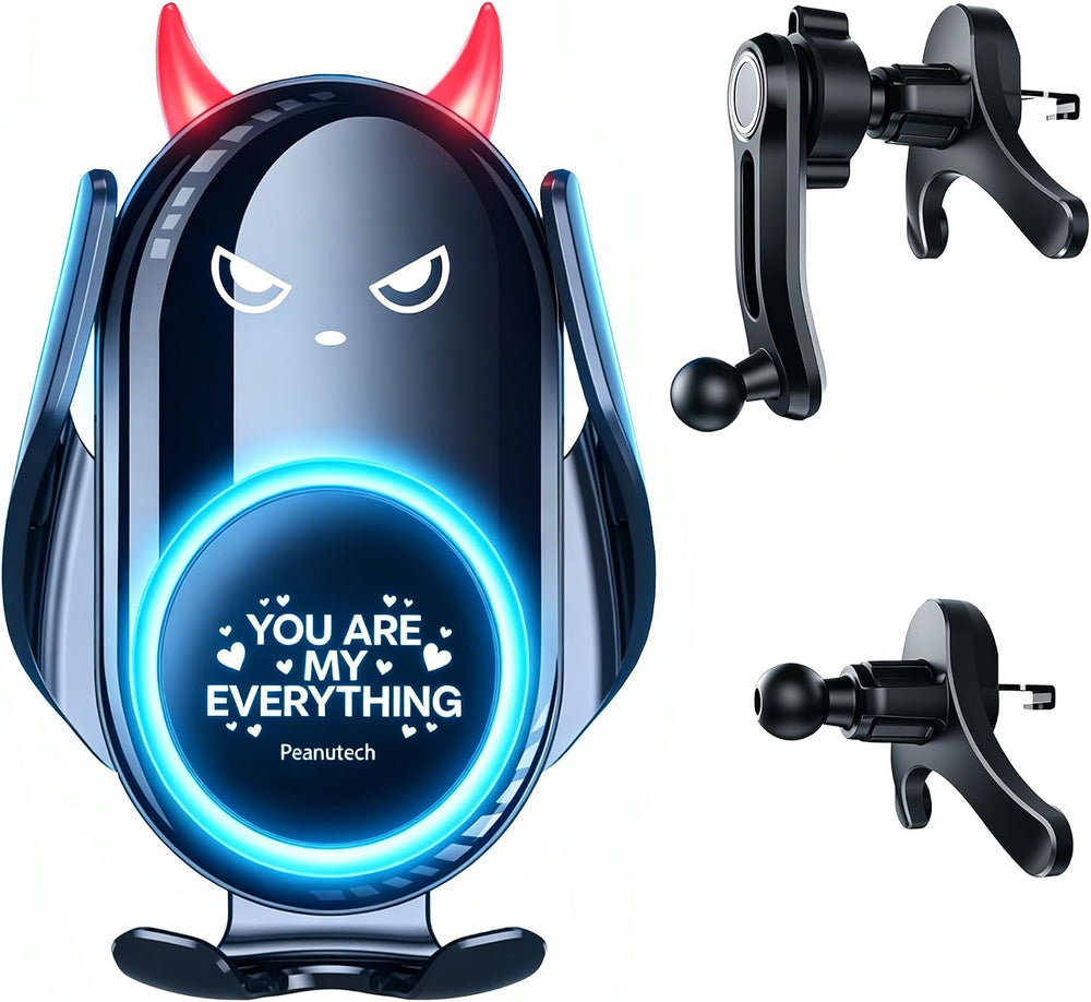 Black Demon Wireless Car Charge Holder, Cute Car Phone Mount Auto Clamp