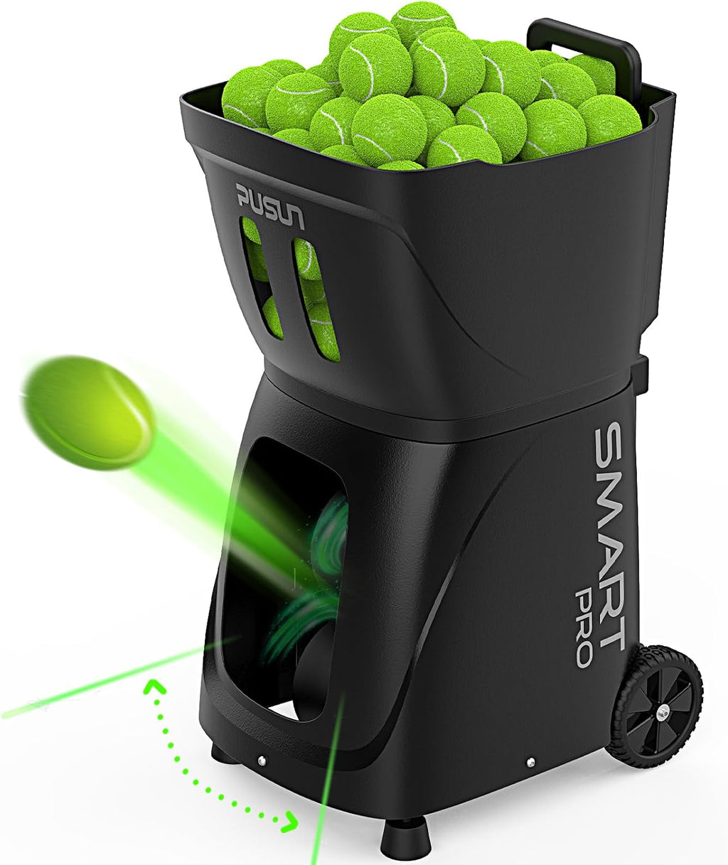 Smart Tennis Ball Machine PT-SMART PRO - 100+ Ball Capacity, Full APP Control, Internal Spin Serve, Ideal for Training & Matches