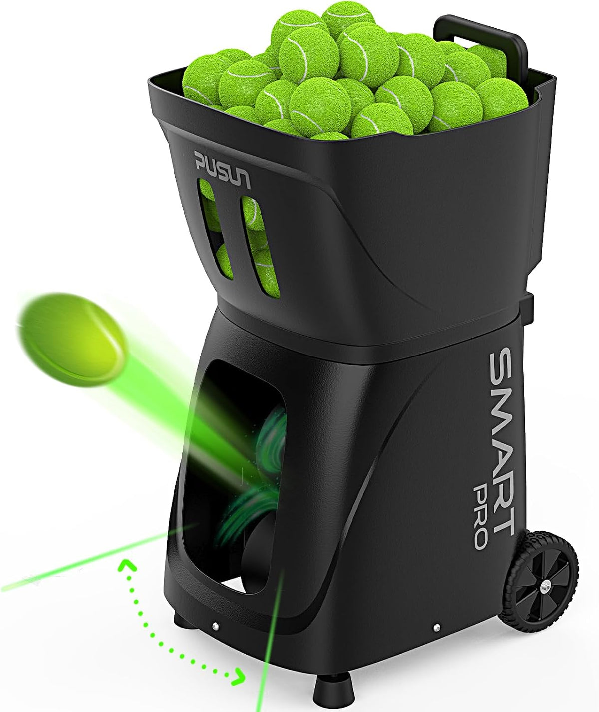 Smart Tennis Ball Machine PT-SMART PRO - 100+ Ball Capacity, Full APP Control, Internal Spin Serve, Ideal for Training & Matches