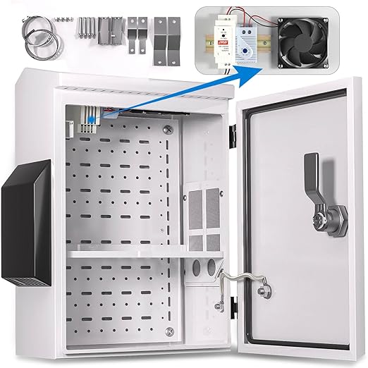 Outdoor Electrical Box with Thermostat and Fan, Cold-Rolled Steel Plate